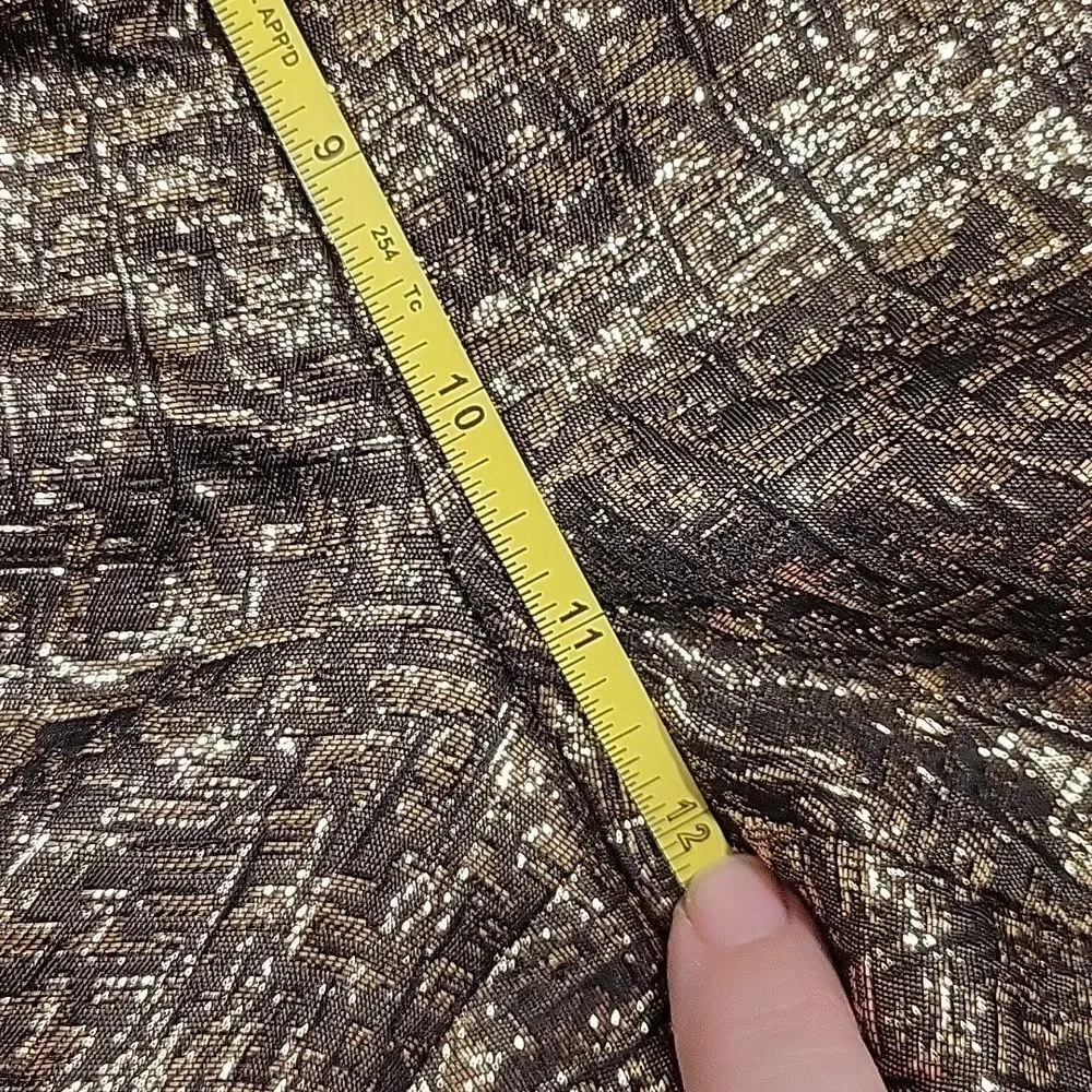 Michael Costello X Revolve Waverly Pants. Textured metallic gold and black, Med
